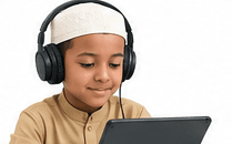 Child learning Quran online